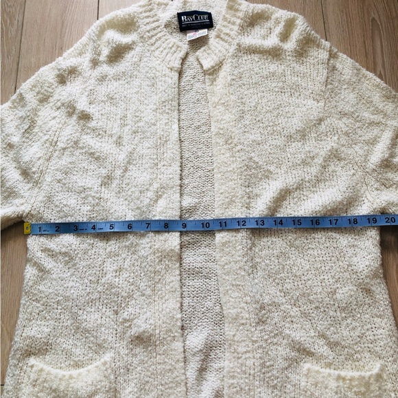 Vintage Bay Club Cream Boucle Oversized Cardigan Size M - Picture 8 of 10
